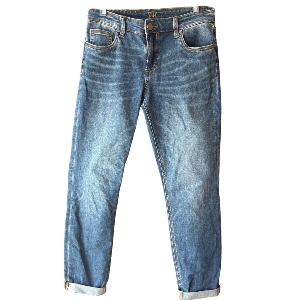 Kut From The Kloth Slouchy Boyfriend Jeans Medium Wash Relaxed Fit Womens Sz‎ 4